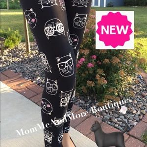 NEW Womens Black Cat Halloween Leggings Yoga Pants